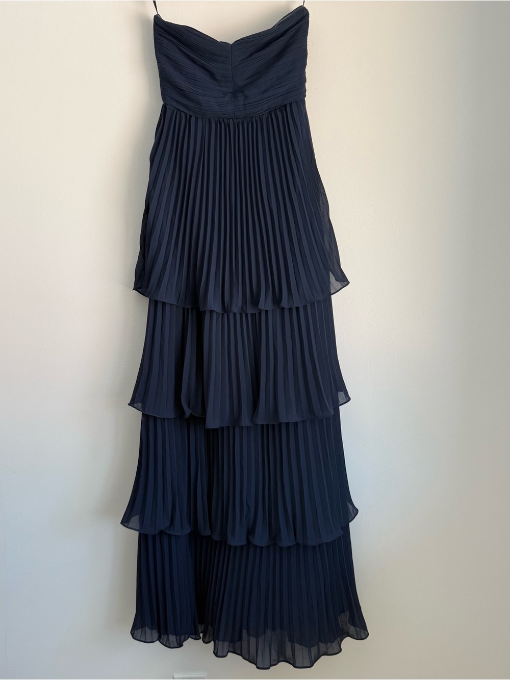 NWOT Lulus Seriously Sensational Navy Blue Strapless Tiered Maxi Dress Size XS - Picture 5 of 7
